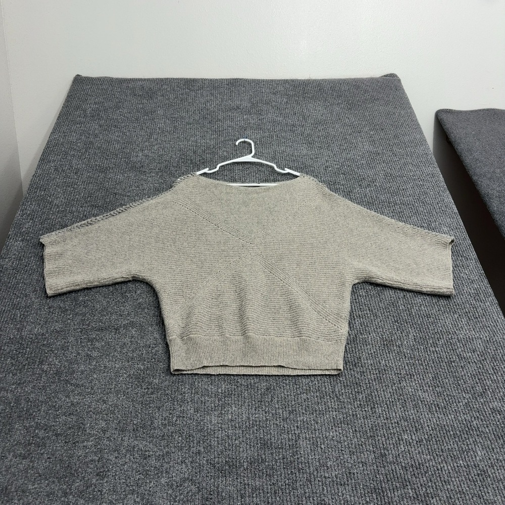 Raffi Sweater Womens P/S Gray Cashmere Dolman Sleeve Ribbed Knit Casual Chic
